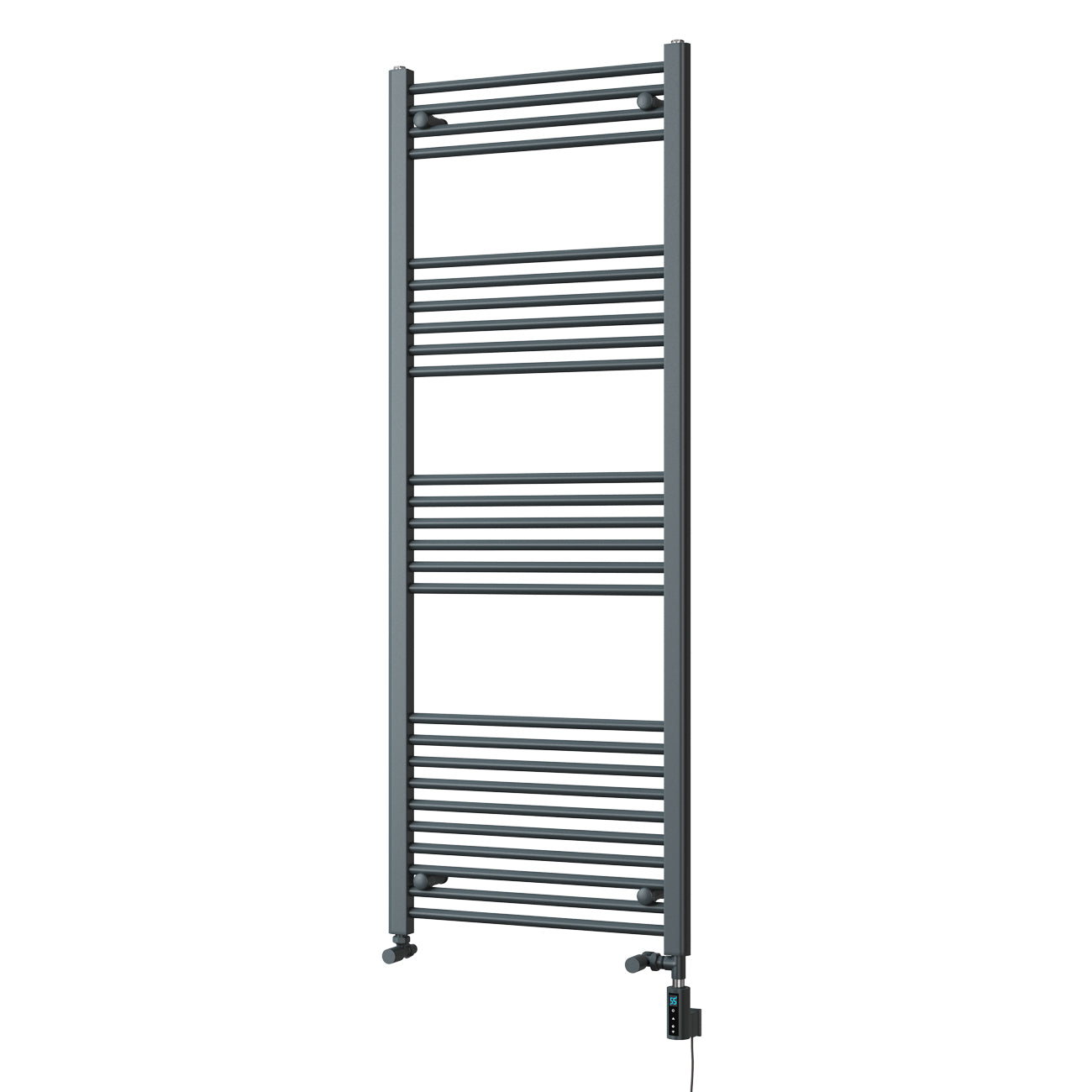Zennor - Anthracite Dual Fuel Towel Rail H1600mm x W600mm Thermostatic WIFI - Straight