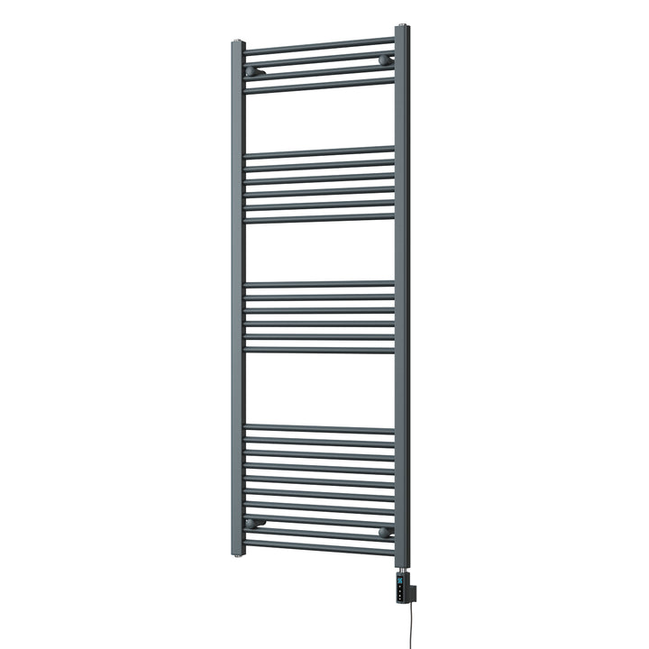 Zennor - Anthracite Electric Towel Rail H1600mm x W600mm Straight 800w Thermostatic WIFI