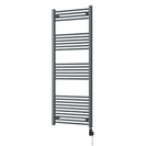 Zennor - Anthracite Electric Towel Rail H1600mm x W600mm Straight 800w Thermostatic WIFI