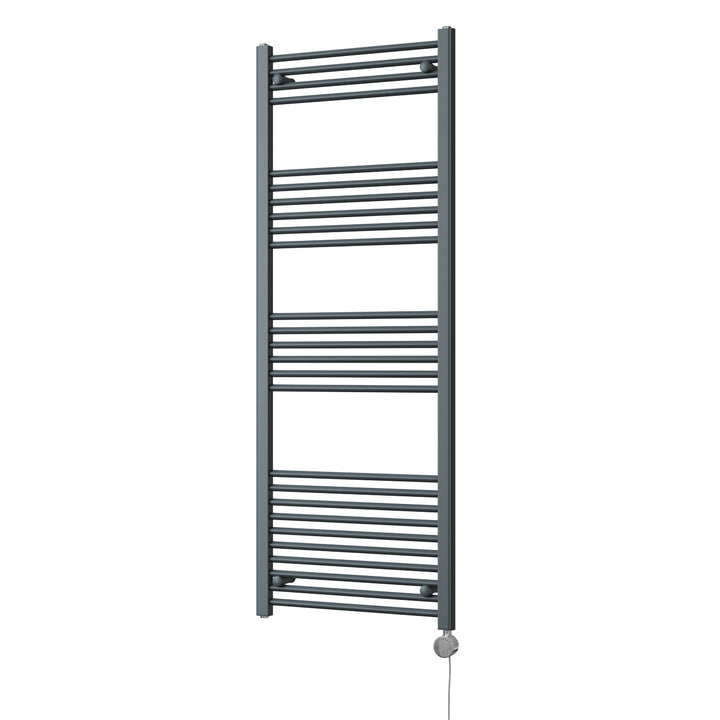 Zennor - Anthracite Electric Towel Rail H1600mm x W600mm Straight 600w Thermostatic