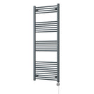Zennor - Anthracite Electric Towel Rail H1600mm x W600mm Straight 600w Thermostatic