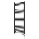 Zennor - Black Dual Fuel Towel Rail H1600mm x W600mm Thermostatic - Straight