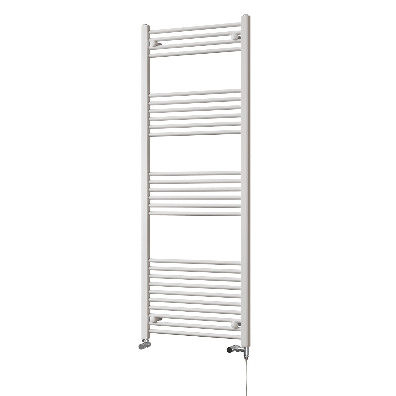 Zennor - White Dual Fuel Towel Rail H1600mm x W600mm Standard - Straight