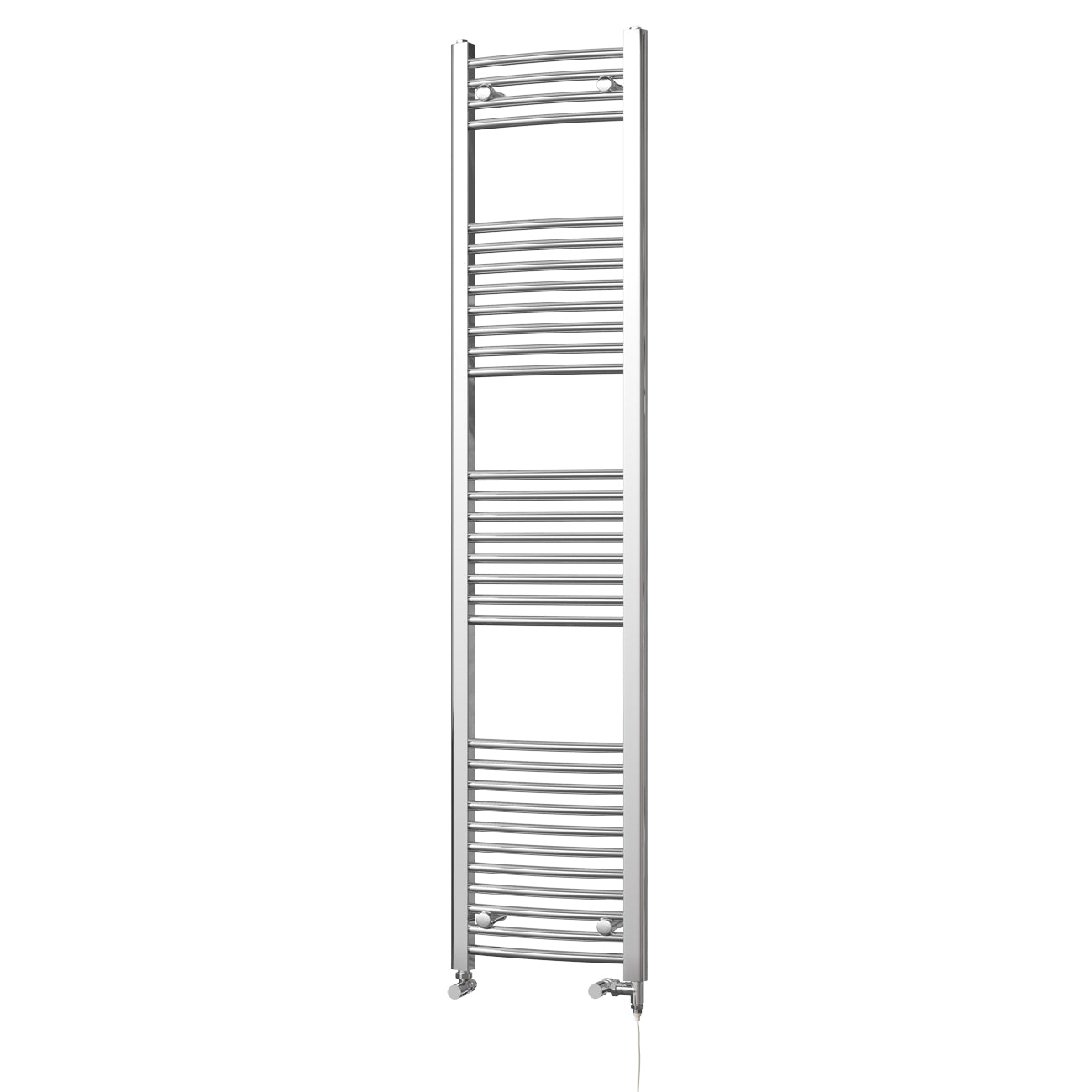 Zennor - Chrome Dual Fuel Towel Rail H1800mm x W400mm Standard - Curved