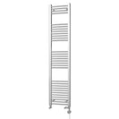 Zennor Chrome Dual Fuel Towel Rail 1800mm x 400mm – Thermostatic Curved Bathroom Radiator
