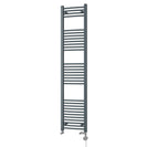 Zennor - Anthracite Dual Fuel Towel Rail H1800mm x W400mm Thermostatic - Curved