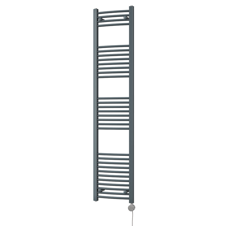 Zennor - Anthracite Electric Towel Rail H1800mm x W400mm Curved 600w Thermostatic