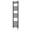 Zennor - Black Dual Fuel Towel Rail H1800mm x W400mm Thermostatic - Curved