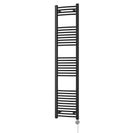 Zennor - Black Electric Towel Rail H1800mm x W400mm Curved 600w Thermostatic