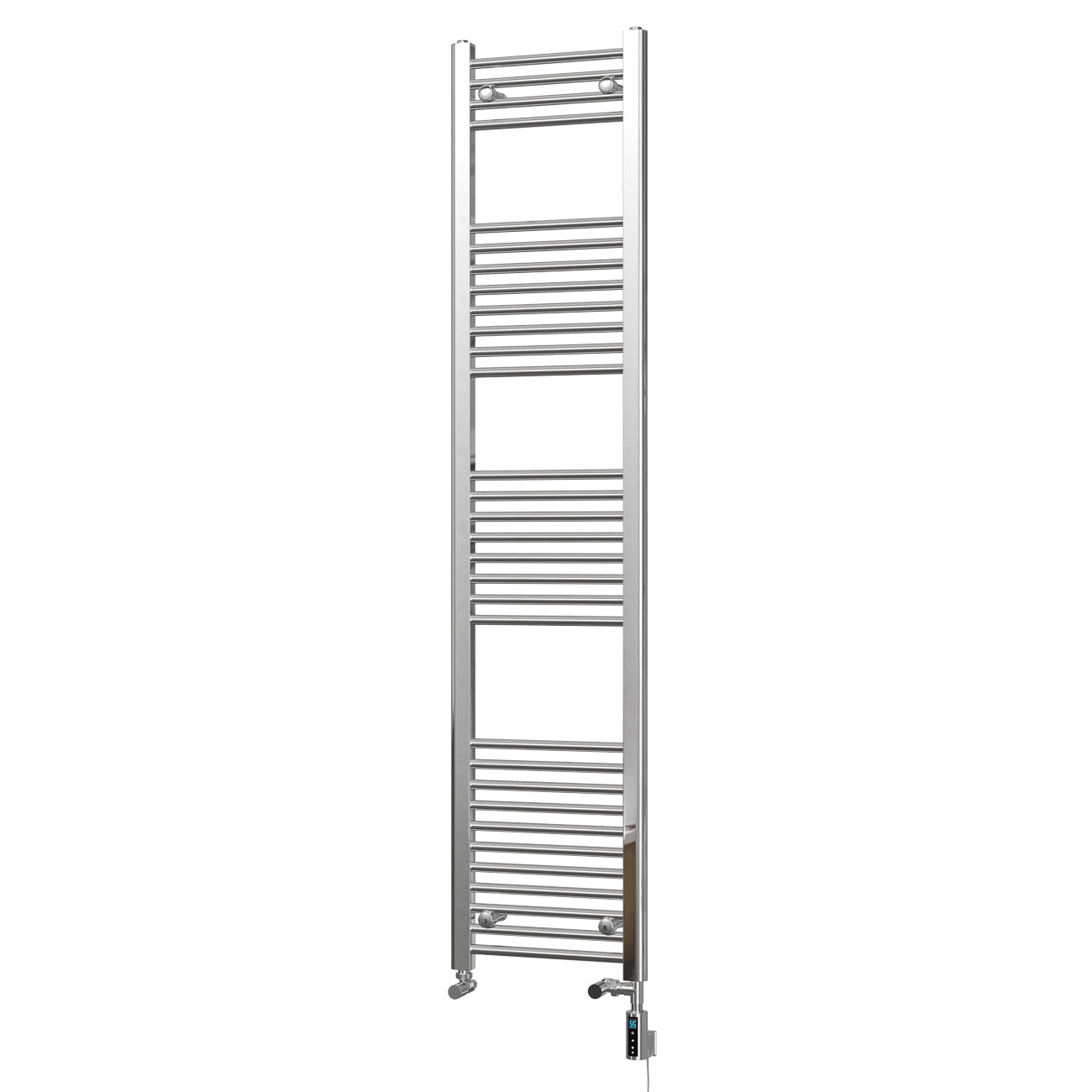 Zennor - Chrome Dual Fuel Towel Rail H1800mm x W400mm Thermostatic WIFI - Straight