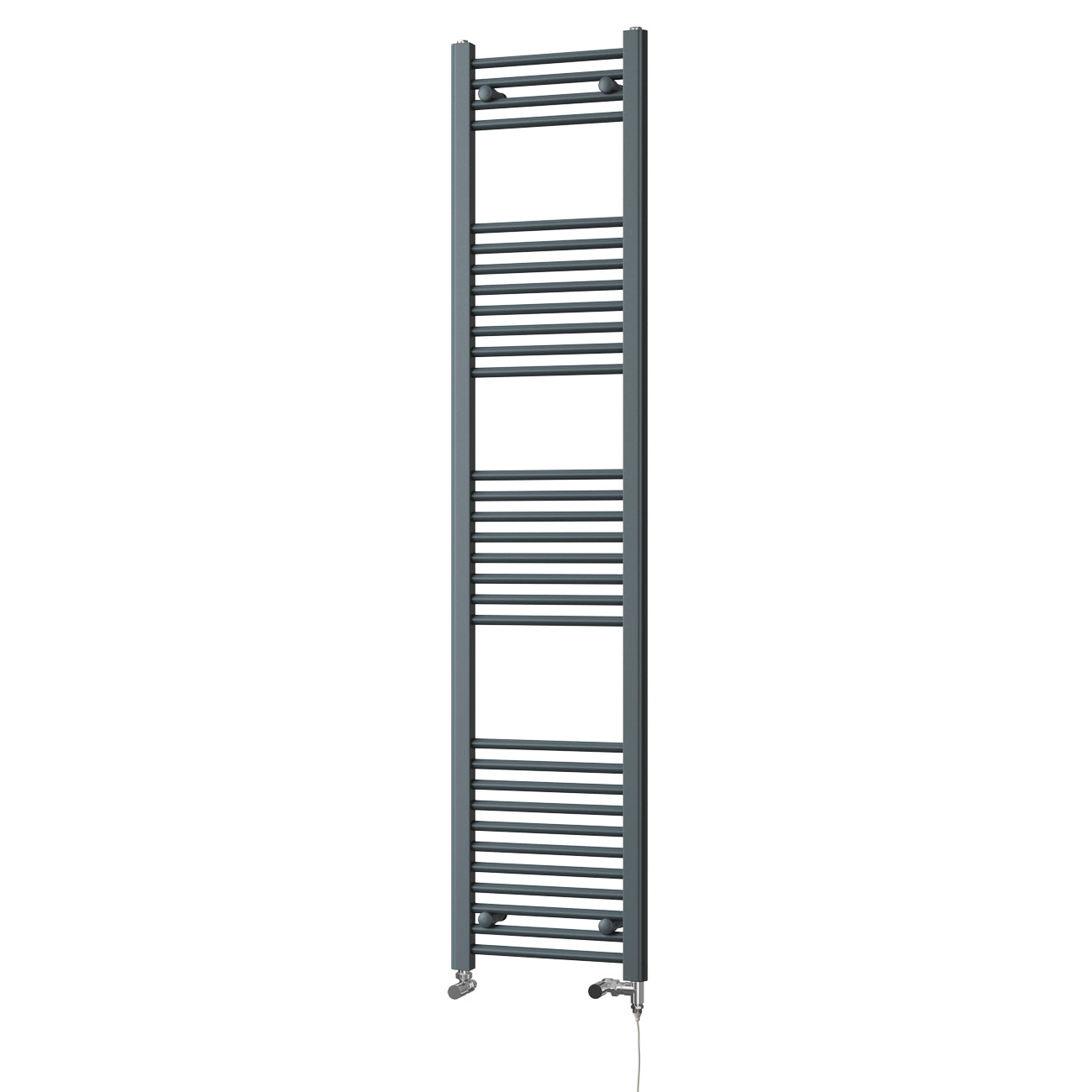 Zennor - Anthracite Dual Fuel Towel Rail H1800mm x W400mm Standard - Straight