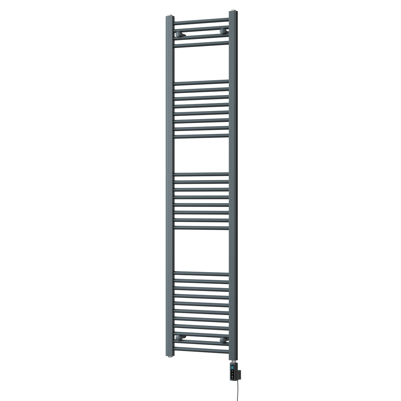 Zennor - Anthracite Electric Towel Rail H1800mm x W400mm Straight 600w Thermostatic WIFI