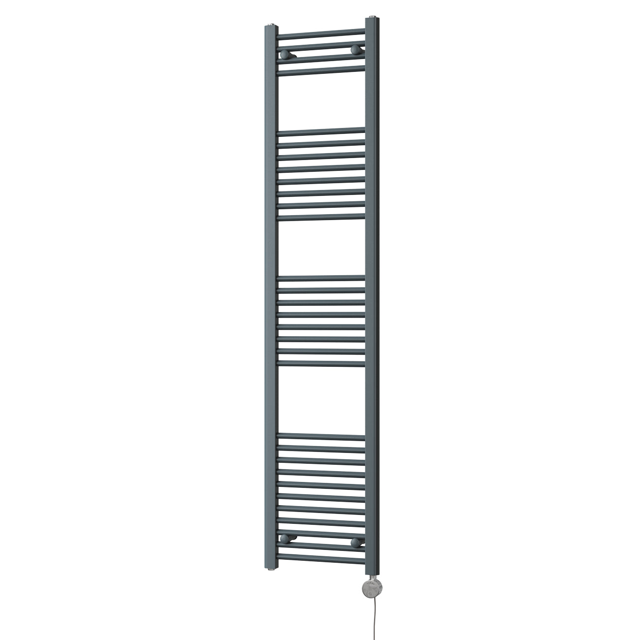Zennor - Anthracite Electric Towel Rail H1800mm x W400mm Straight 600w Thermostatic