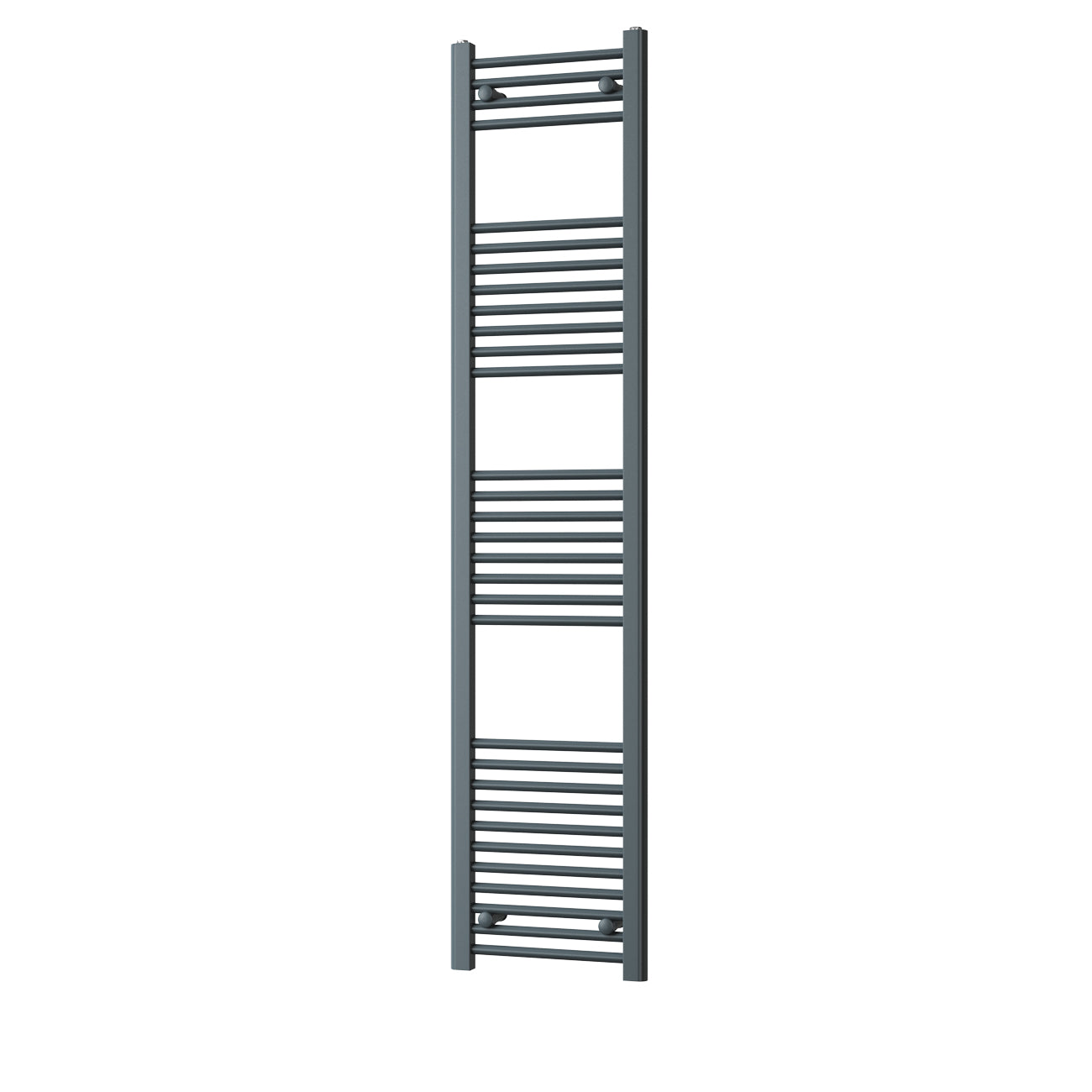 Zennor - Anthracite Heated Towel Rail - H1800mm x W400mm - Straight