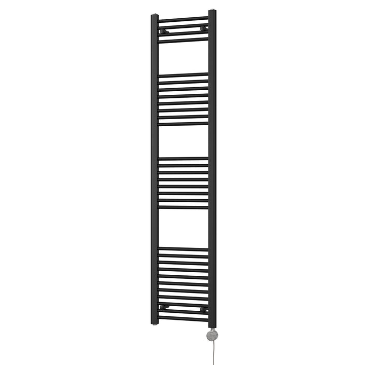 Zennor - Black Electric Towel Rail H1800mm x W400mm Straight 600w Thermostatic