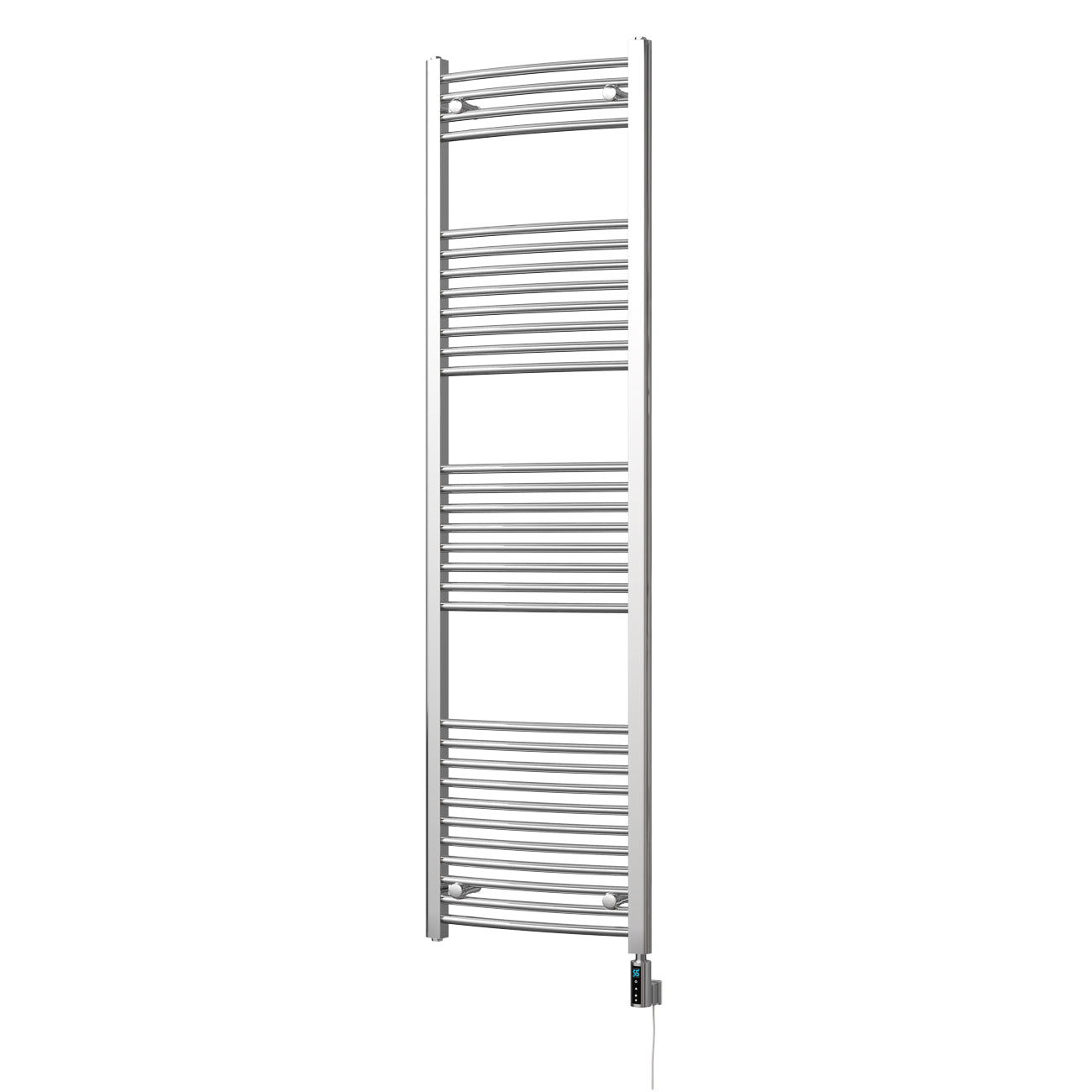 Zennor - Chrome Electric Towel Rail H1800mm x W500mm Curved 600w Thermostatic WIFI