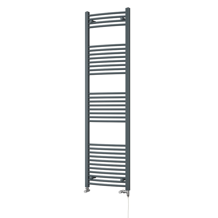 Zennor - Anthracite Dual Fuel Towel Rail H1800mm x W500mm Standard - Curved