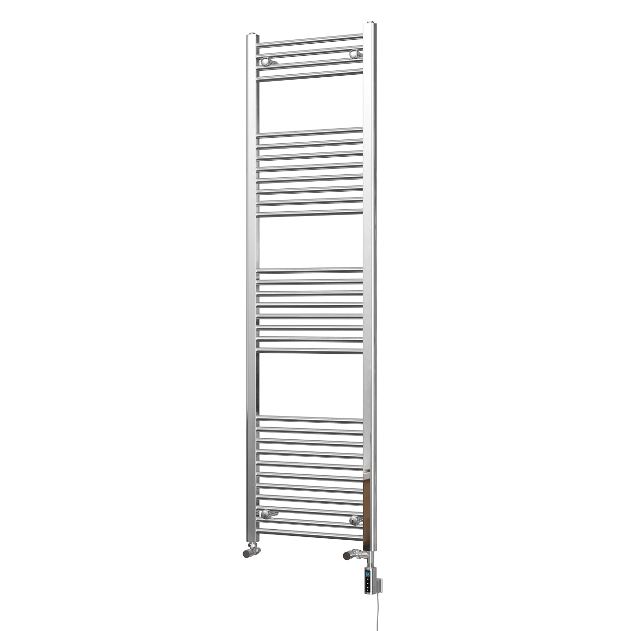 Zennor - Chrome Dual Fuel Towel Rail H1800mm x W500mm Thermostatic WIFI - Straight