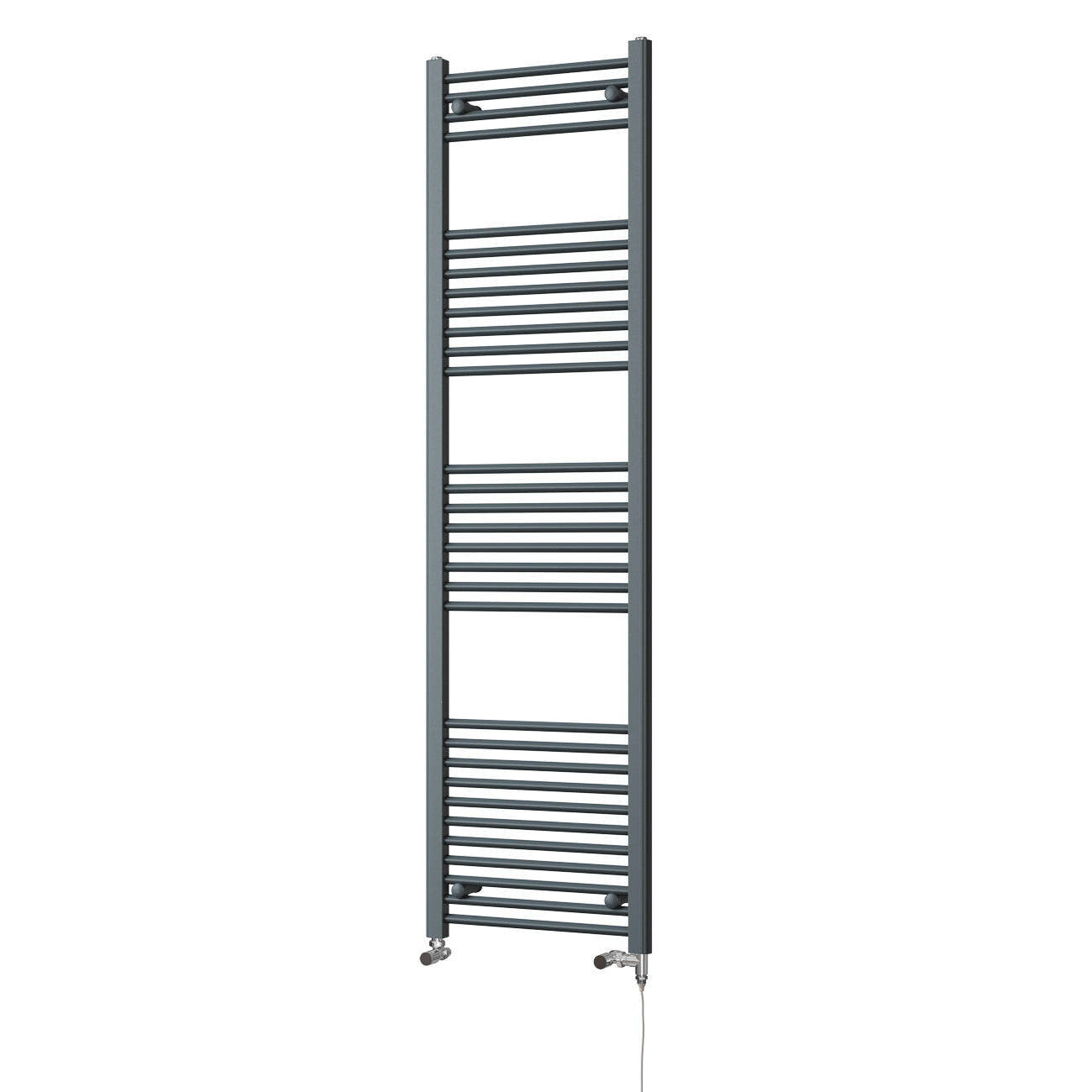 Zennor - Anthracite Dual Fuel Towel Rail H1800mm x W500mm Standard - Straight