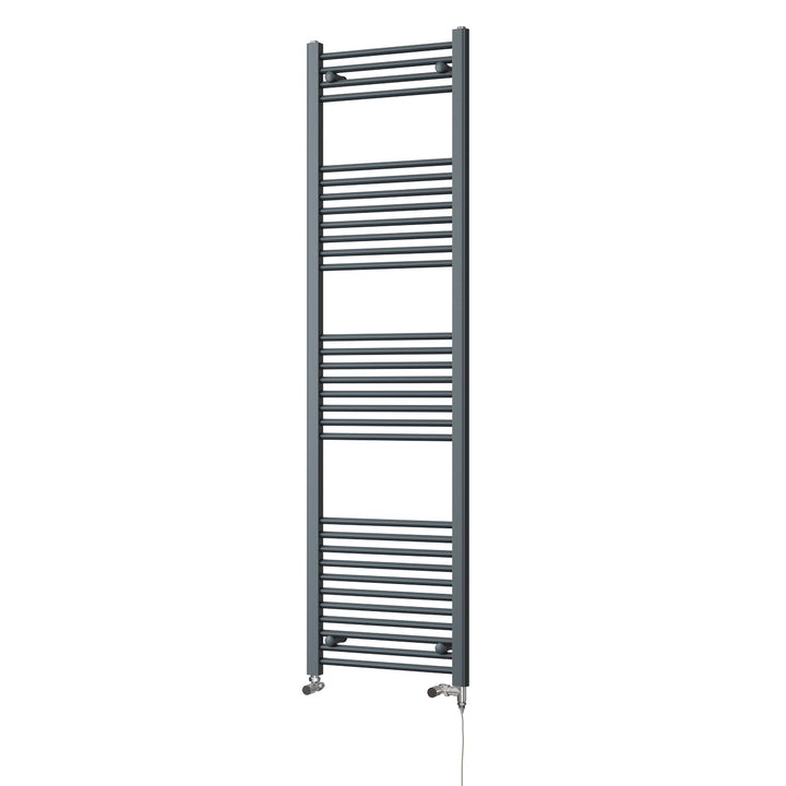 Zennor - Anthracite Dual Fuel Towel Rail H1800mm x W500mm Standard - Straight