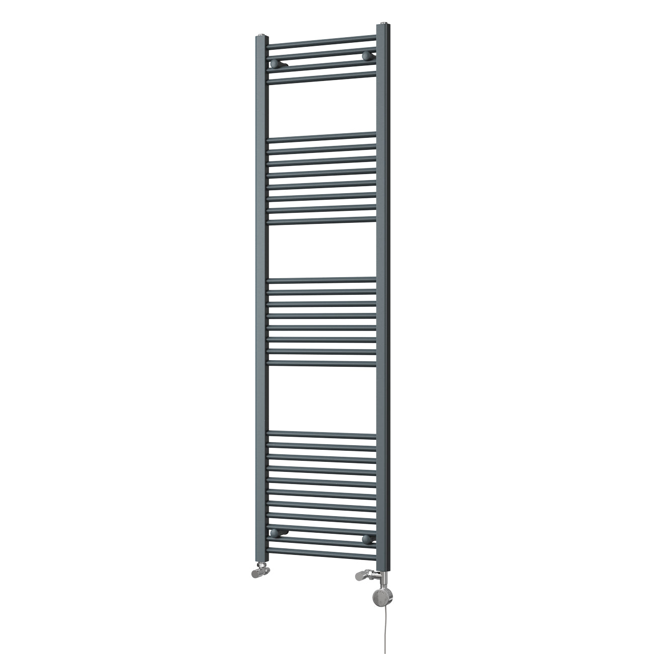 Zennor - Anthracite Dual Fuel Towel Rail H1800mm x W500mm Thermostatic - Straight