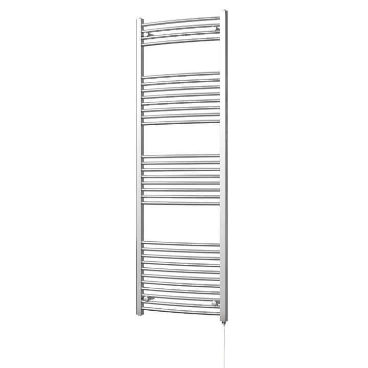 Zennor - Chrome Electric Towel Rail H1800mm x W600mm Curved 500w Standard