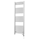 Zennor - Chrome Dual Fuel Towel Rail H1800mm x W600mm Thermostatic - Curved
