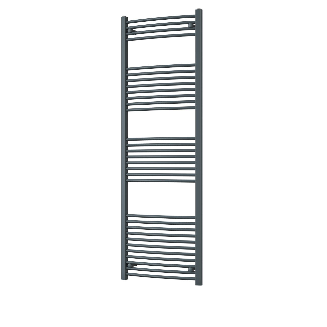 Zennor - Anthracite Heated Towel Rail - H1800mm x W600mm - Curved