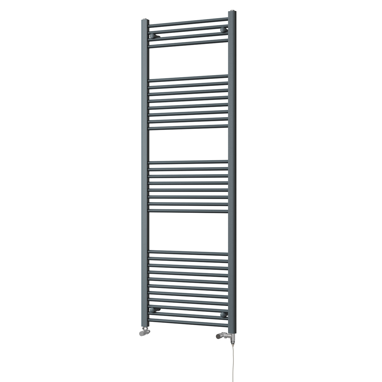 Zennor - Anthracite Dual Fuel Towel Rail H1800mm x W600mm Standard - Straight