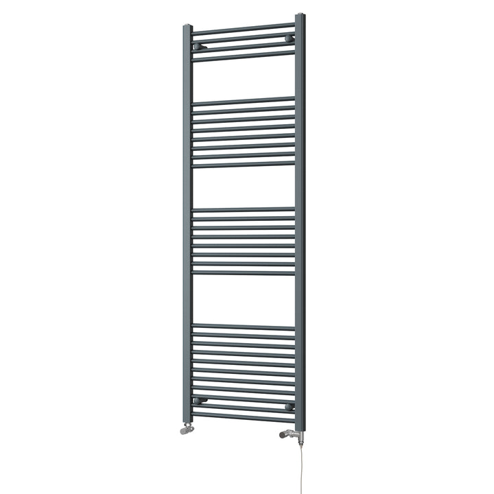 Zennor - Anthracite Dual Fuel Towel Rail H1800mm x W600mm Standard - Straight