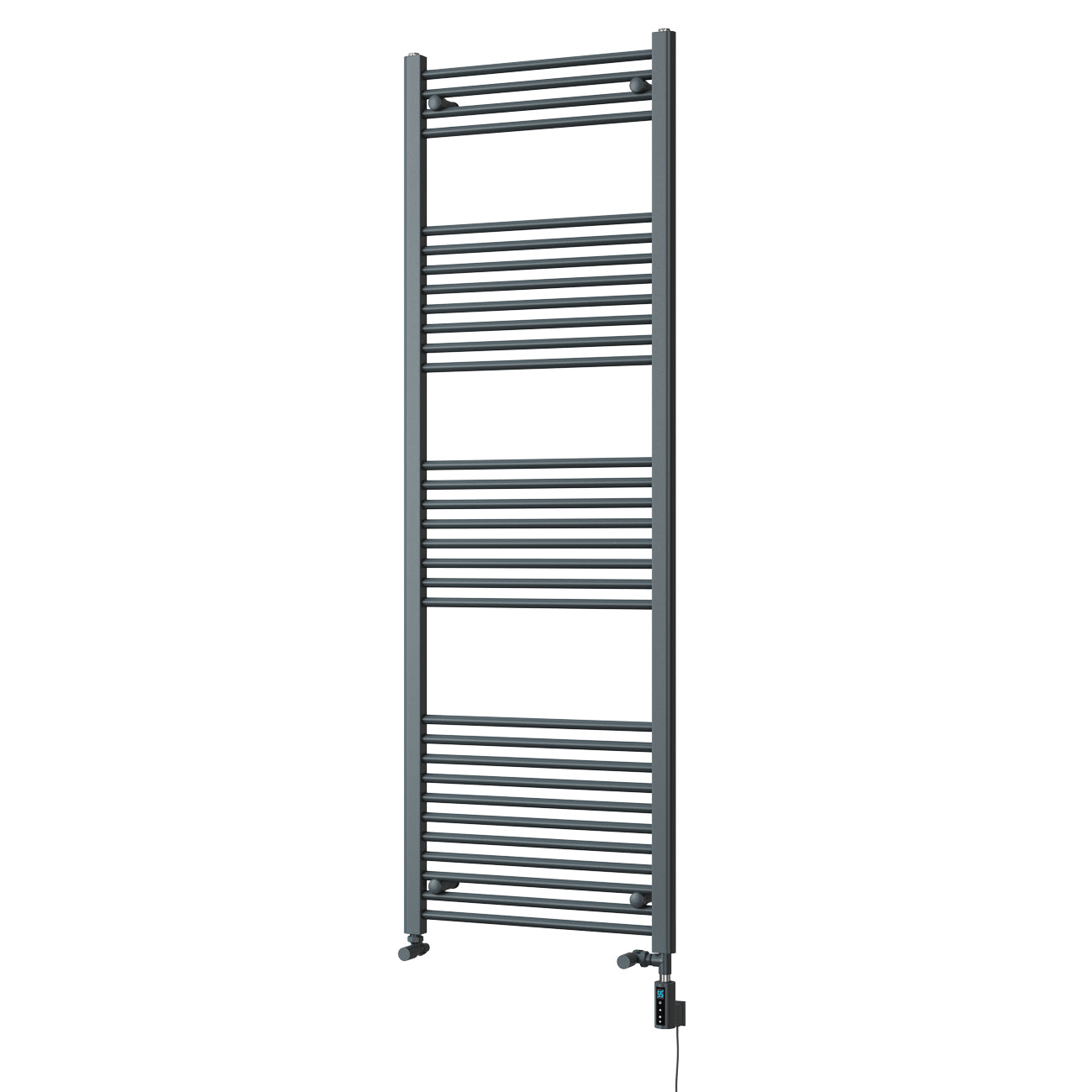 Zennor - Anthracite Dual Fuel Towel Rail H1800mm x W600mm Thermostatic WIFI - Straight