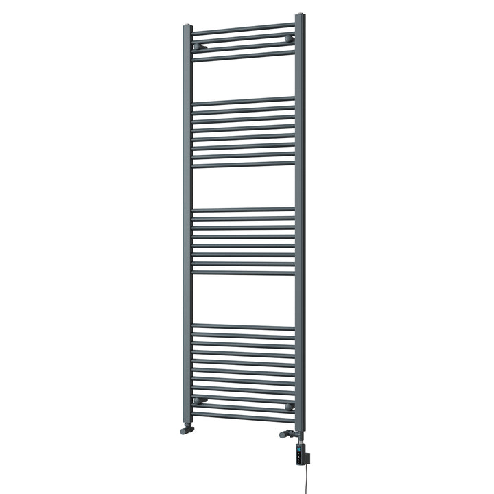 Zennor - Anthracite Dual Fuel Towel Rail H1800mm x W600mm Thermostatic WIFI - Straight