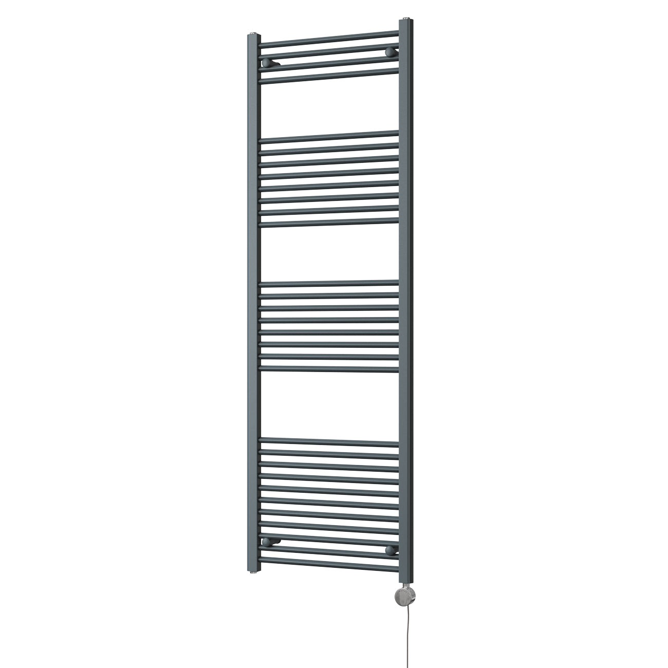 Zennor - Anthracite Electric Towel Rail H1800mm x W600mm Straight 900w Thermostatic
