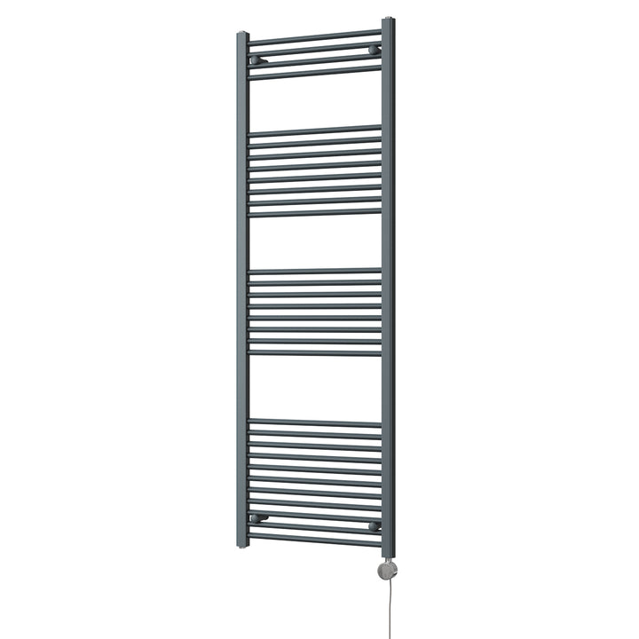 Zennor - Anthracite Electric Towel Rail H1800mm x W600mm Straight 900w Thermostatic