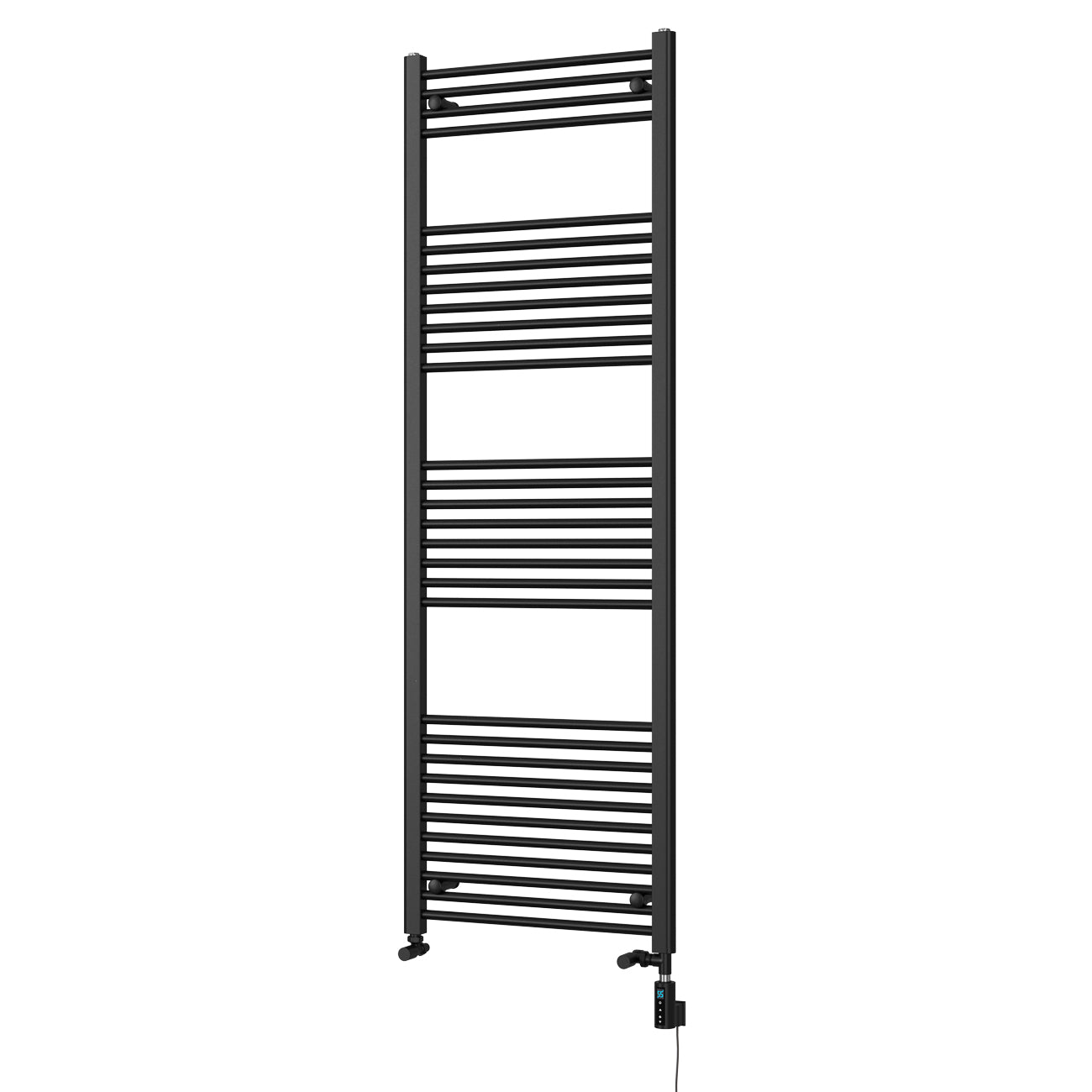 Zennor - Black Dual Fuel Towel Rail H1800mm x W600mm Thermostatic WIFI - Straight