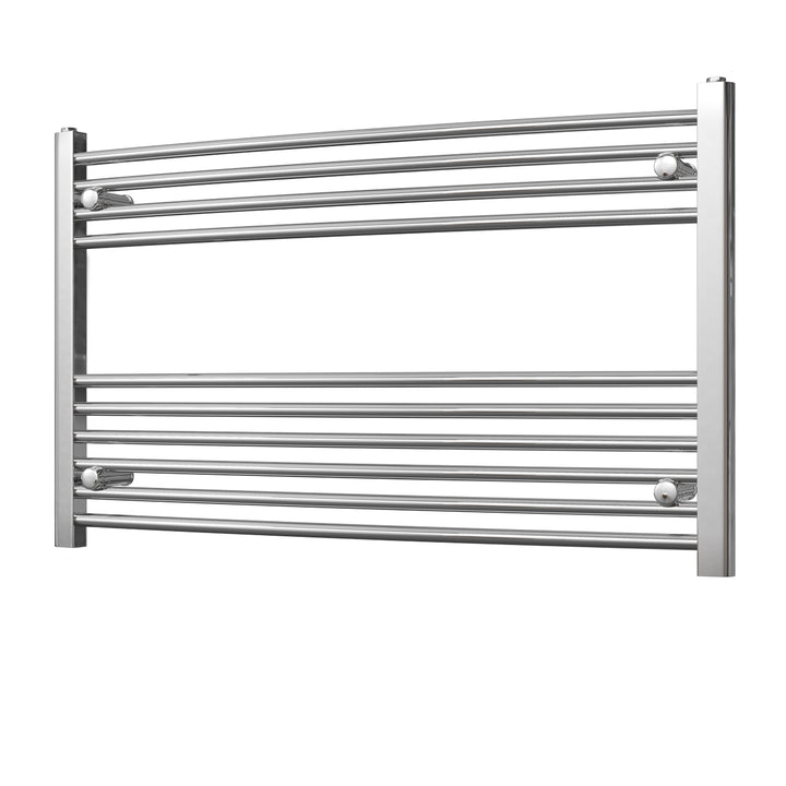 Zennor - Chrome Heated Towel Rail - H600mm x W1000mm - Curved