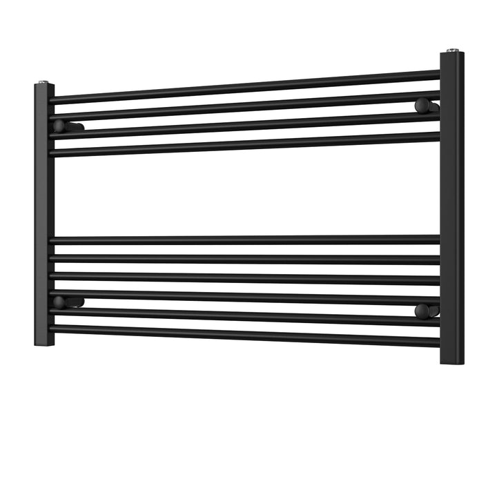 Zennor - Black Heated Towel Rail - H600mm x W1000mm - Straight