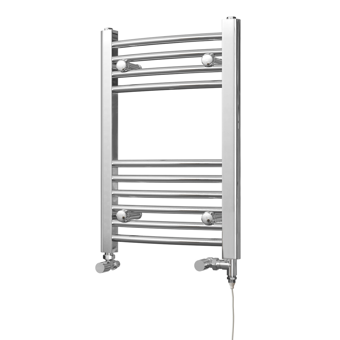 Zennor - Chrome Dual Fuel Towel Rail H600mm x W400mm Standard - Curved
