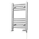 Zennor - Chrome Dual Fuel Towel Rail H600mm x W400mm Standard - Curved