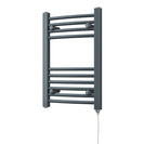 Zennor - Anthracite Electric Towel Rail H600mm x W400mm Curved 150w Standard