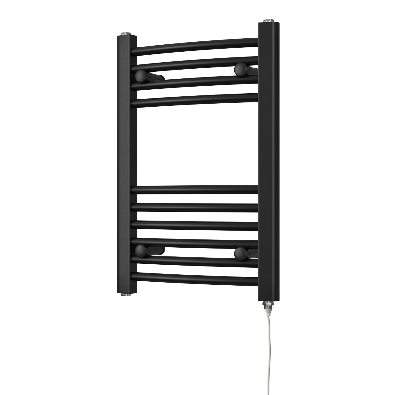 Zennor - Black Electric Towel Rail H600mm x W400mm Curved 200w Standard