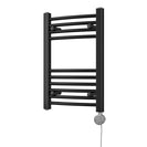 Zennor - Black Electric Towel Rail H600mm x W400mm Curved 200w Thermostatic