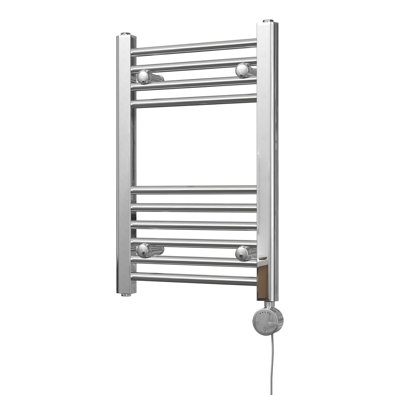 Zennor - Chrome Electric Towel Rail H600mm x W400mm Straight 300w Thermostatic