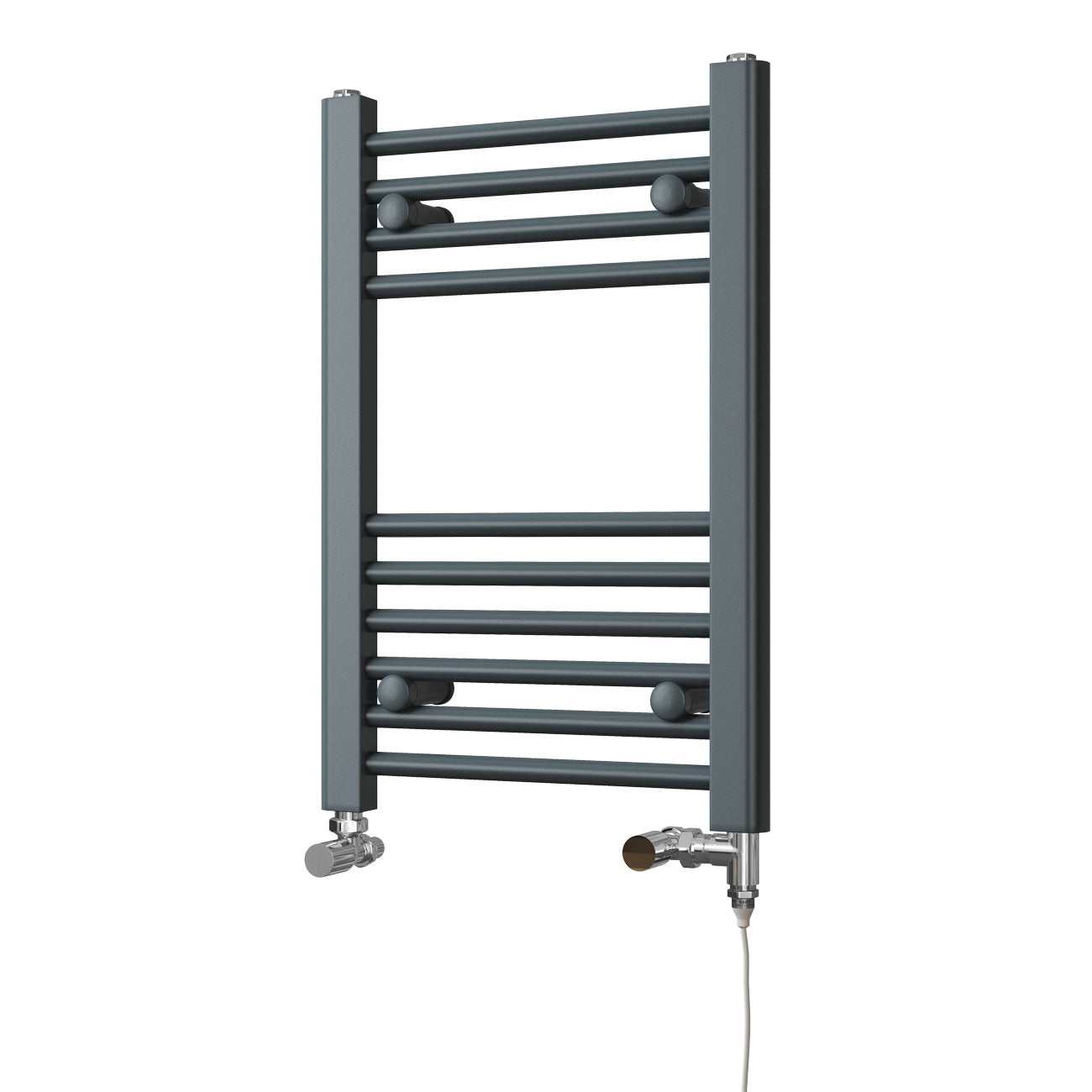 Zennor - Anthracite Dual Fuel Towel Rail H600mm x W400mm Standard - Straight