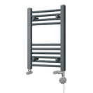 Zennor - Anthracite Dual Fuel Towel Rail H600mm x W400mm Thermostatic - Straight