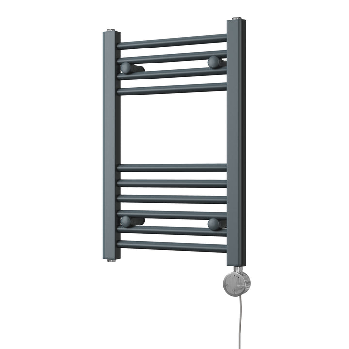 Zennor - Anthracite Electric Towel Rail H600mm x W400mm Straight 300w Thermostatic