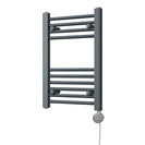 Zennor - Anthracite Electric Towel Rail H600mm x W400mm Straight 300w Thermostatic