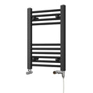Zennor - Black Dual Fuel Towel Rail H600mm x W400mm Standard - Straight