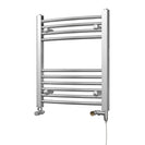 Zennor - Chrome Dual Fuel Towel Rail H600mm x W500mm Standard - Curved