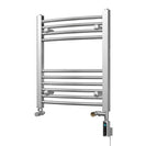 Zennor - Chrome Dual Fuel Towel Rail H600mm x W500mm Thermostatic WIFI - Curved